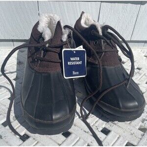 NWT Bass Brown Suede Duck Boots Fur Lined Lace Up Low Ankle Womens Size 10